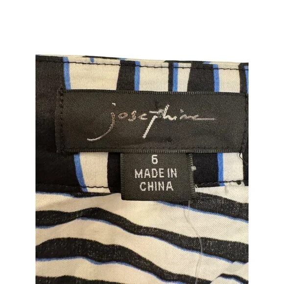 Josephine Indigo Girl Womens Top Size 6 Black/White Leaf Print 3/4 Sleeves Cotto - Picture 4 of 6